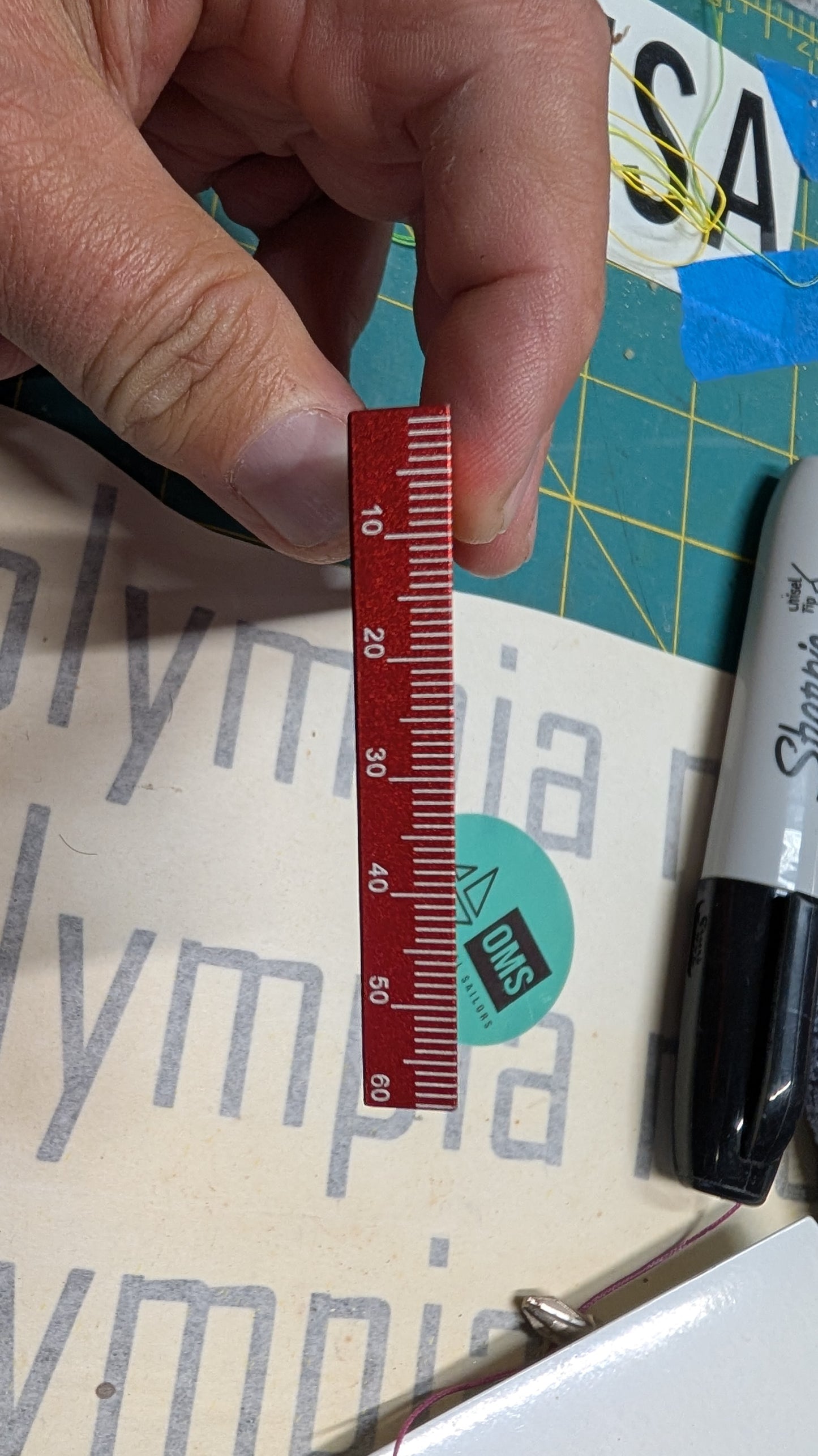 Red Measuring Square with lightening holes for fast starts!