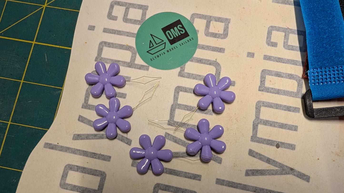 Bowsie Threader, 5pcs Purple Flowers