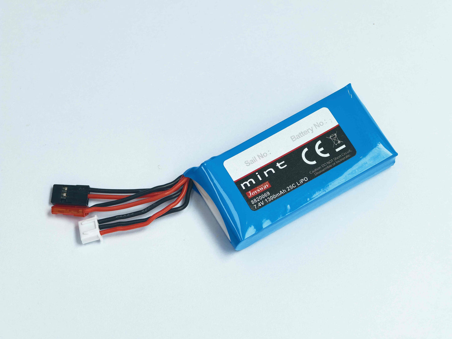 Mint 7.4V 1300mAh LiPo Battery W/JST & JR plug