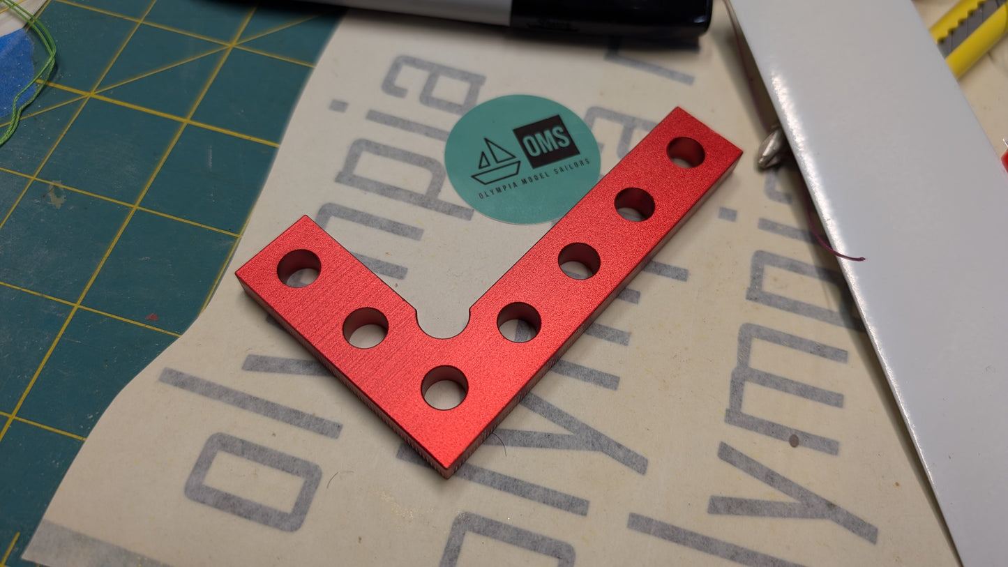 Red Measuring Square with lightening holes for fast starts!