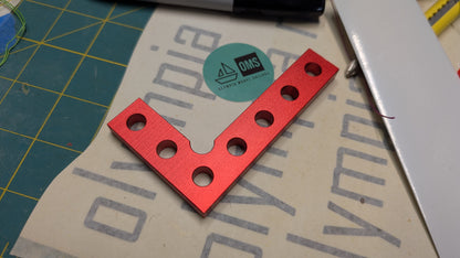 Red Measuring Square with lightening holes for fast starts!