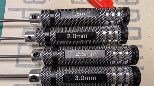 Hex Driver Metric 4pc set black and silver